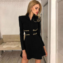 Load image into Gallery viewer, Adyce 2019 New Winter Black Bandage Dress Women Sexy Long Sleeve O Neck Mini Club Dress Vestidos Elegant Celebrity Party Dress