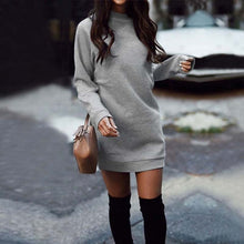 Load image into Gallery viewer, 2019 Autumn Women Party Dress Short Sweatshirt Dress Ladies Casual Women Winter Dress Female Long Sleeve Dress For Women