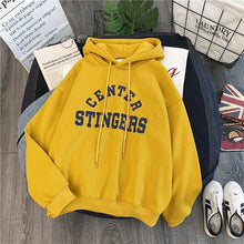 Load image into Gallery viewer, Zuolunouba High Street Knit Hooded Letter Lady Fleece Pullovers Ins Style Add Velvet Thick Sweater Women Autumn Winter Clothes