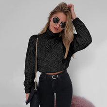 Load image into Gallery viewer, Twist Turtlenecks Sweaters For Women Fashion Slim Cropped Jumpers Knitwear Autumn Fashion Solid Pullover Female Basic