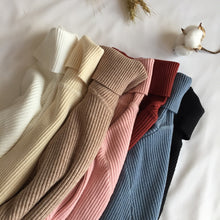 Load image into Gallery viewer, 2019 Autumn Winter Thick Sweater Women Knitted Ribbed Pullover Sweater Long Sleeve Turtleneck Slim Jumper Soft Warm Pull Femme
