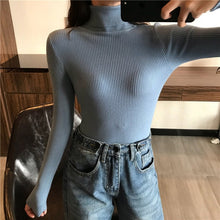 Load image into Gallery viewer, 2019 Autumn Winter Thick Sweater Women Knitted Ribbed Pullover Sweater Long Sleeve Turtleneck Slim Jumper Soft Warm Pull Femme
