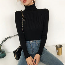 Load image into Gallery viewer, Autumn Fall Women Sweater Slim Soft Long Sleeve High Neck Knit Pullover Sexy Slim Stretch Turtleneck Sweaters
