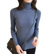 Load image into Gallery viewer, Autumn Fall Women Sweater Slim Soft Long Sleeve High Neck Knit Pullover Sexy Slim Stretch Turtleneck Sweaters
