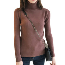 Load image into Gallery viewer, Autumn Fall Women Sweater Slim Soft Long Sleeve High Neck Knit Pullover Sexy Slim Stretch Turtleneck Sweaters
