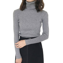 Load image into Gallery viewer, Autumn Fall Women Sweater Slim Soft Long Sleeve High Neck Knit Pullover Sexy Slim Stretch Turtleneck Sweaters
