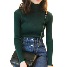 Load image into Gallery viewer, Autumn Fall Women Sweater Slim Soft Long Sleeve High Neck Knit Pullover Sexy Slim Stretch Turtleneck Sweaters
