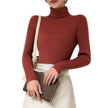 Load image into Gallery viewer, Autumn Fall Women Sweater Slim Soft Long Sleeve High Neck Knit Pullover Sexy Slim Stretch Turtleneck Sweaters
