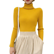 Load image into Gallery viewer, Autumn Fall Women Sweater Slim Soft Long Sleeve High Neck Knit Pullover Sexy Slim Stretch Turtleneck Sweaters
