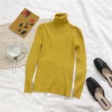 Load image into Gallery viewer, 2019 Autumn Winter Thick Sweater Women Knitted Ribbed Pullover Sweater Long Sleeve Turtleneck Slim Jumper Soft Warm Pull Femme

