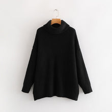Load image into Gallery viewer, 2019 Winter Candy Color Oversized Turtleneck Sweater Hot pink Mustard Color Loose Knitted Jersey
