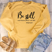 Load image into Gallery viewer, Sweatshirt Aesthetic Christain Pullovers Woman Hoodies Be Still and Know That I Am God Sweatshirts Girl Faith Jesus
