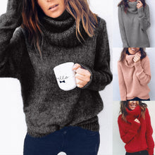 Load image into Gallery viewer, 2019 autumn winter Women Knitted Turtleneck Sweater Casual Soft polo-neck Jumper Fashion Slim Femme Elasticity Pullovers
