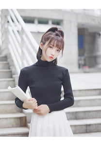 GUMPRUN Winter Women Knitted Turtleneck Sweater 2019 Fall Casual Slim Sweaters Pullover Womens Long Sleeve Elasticity Sweater