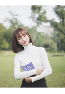 GUMPRUN Winter Women Knitted Turtleneck Sweater 2019 Fall Casual Slim Sweaters Pullover Womens Long Sleeve Elasticity Sweater