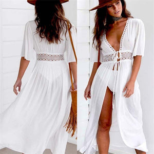 Pareo Beach Cover Up Embroidery 2020 Bikini Swimsuit Cover Up Robe De Plage Beach Wear Cardigan Swimwear Bathing Suit Cover Up