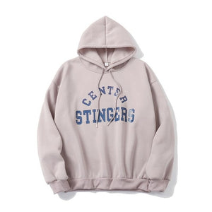 Zuolunouba High Street Knit Hooded Letter Lady Fleece Pullovers Ins Style Add Velvet Thick Sweater Women Autumn Winter Clothes