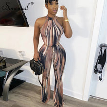 Load image into Gallery viewer, Simenual Tie Dye Sexy Zipper Flare Pants Jumpsuits Women Sleeveless Fashion Hot Skinny Bodycon Rompers 2020 Spring Slim Jumpsuit
