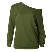 Load image into Gallery viewer, Cutout Sweatshirt Women 2019 Spring Slouchy Neckline Pullovers Fashion Casual Full Sleeve Sexy Hoodies Brand Black Red Blue Tops
