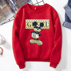 2020 Female mickey print New Fashion  Long Sleeves Harajuku Pullovers Tops  Women's Hooded Sweatshirt hoodie s6360/2270