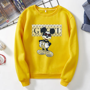 2020 Female mickey print New Fashion  Long Sleeves Harajuku Pullovers Tops  Women's Hooded Sweatshirt hoodie s6360/2270