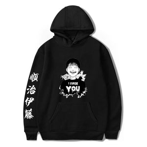 New junji ito warm fashion hoodie ladies men's casual sweatshirts popular autumn  winter boys girls black comfortable pullovers
