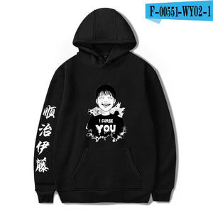 New junji ito warm fashion hoodie ladies men's casual sweatshirts popular autumn  winter boys girls black comfortable pullovers