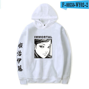 New junji ito warm fashion hoodie ladies men's casual sweatshirts popular autumn  winter boys girls black comfortable pullovers
