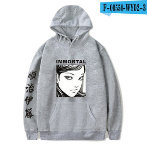 New junji ito warm fashion hoodie ladies men's casual sweatshirts popular autumn  winter boys girls black comfortable pullovers