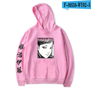 New junji ito warm fashion hoodie ladies men's casual sweatshirts popular autumn  winter boys girls black comfortable pullovers