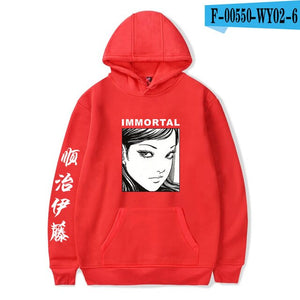 New junji ito warm fashion hoodie ladies men's casual sweatshirts popular autumn  winter boys girls black comfortable pullovers