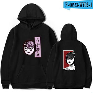 New junji ito warm fashion hoodie ladies men's casual sweatshirts popular autumn  winter boys girls black comfortable pullovers