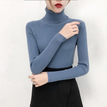 Load image into Gallery viewer, Bonjean Winter Knitted Jumper turtleneck Tops Pullovers Casual Sweaters Women Shirt Long Sleeve Tight Sweater Girls Korean
