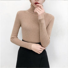 Load image into Gallery viewer, Bonjean Winter Knitted Jumper turtleneck Tops Pullovers Casual Sweaters Women Shirt Long Sleeve Tight Sweater Girls Korean
