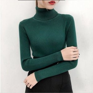 Bonjean Winter Knitted Jumper turtleneck Tops Pullovers Casual Sweaters Women Shirt Long Sleeve Tight Sweater Girls Korean