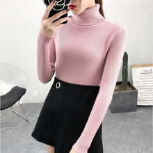 Load image into Gallery viewer, Bonjean Winter Knitted Jumper turtleneck Tops Pullovers Casual Sweaters Women Shirt Long Sleeve Tight Sweater Girls Korean
