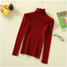 Load image into Gallery viewer, Bonjean Winter Knitted Jumper turtleneck Tops Pullovers Casual Sweaters Women Shirt Long Sleeve Tight Sweater Girls Korean
