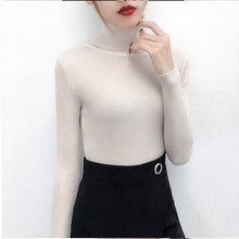 Load image into Gallery viewer, Bonjean Winter Knitted Jumper turtleneck Tops Pullovers Casual Sweaters Women Shirt Long Sleeve Tight Sweater Girls Korean
