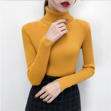 Load image into Gallery viewer, Bonjean Winter Knitted Jumper turtleneck Tops Pullovers Casual Sweaters Women Shirt Long Sleeve Tight Sweater Girls Korean
