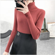 Load image into Gallery viewer, Bonjean Winter Knitted Jumper turtleneck Tops Pullovers Casual Sweaters Women Shirt Long Sleeve Tight Sweater Girls Korean

