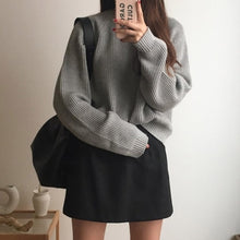 Load image into Gallery viewer, Korean Fashion Ladies Full Sleeve Women Knitting Sweater Solid O-Neck Pullover And Jumper Loose Sweater Hot Sale S80209Q
