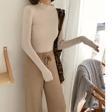 Load image into Gallery viewer, Neploe 2020 Fall Winter Ruffles Sweater Turtleneck Ruched Women Sweaters High Elastic Solid Female Slim Sexy Knitted Pullovers

