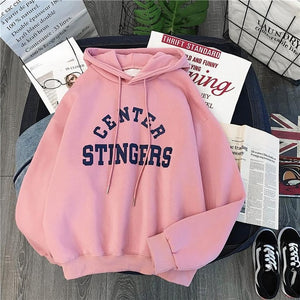 Zuolunouba High Street Knit Hooded Letter Lady Fleece Pullovers Ins Style Add Velvet Thick Sweater Women Autumn Winter Clothes