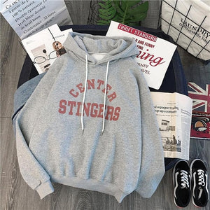Zuolunouba High Street Knit Hooded Letter Lady Fleece Pullovers Ins Style Add Velvet Thick Sweater Women Autumn Winter Clothes