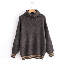Load image into Gallery viewer, 2019 Winter Candy Color Oversized Turtleneck Sweater Hot pink Mustard Color Loose Knitted Jersey
