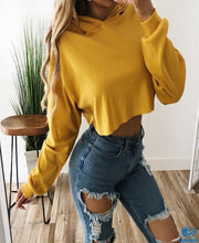 Load image into Gallery viewer, NEW STYLE FASHION 2019 Ladies Crop Hoodie Women Pull Over Plain Casual Short Hooded Sweat Shirt Top Hot SALE Female
