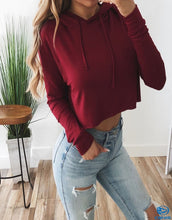 Load image into Gallery viewer, NEW STYLE FASHION 2019 Ladies Crop Hoodie Women Pull Over Plain Casual Short Hooded Sweat Shirt Top Hot SALE Female
